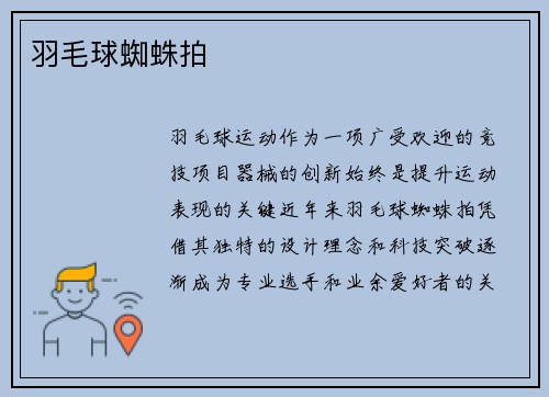 羽毛球蜘蛛拍